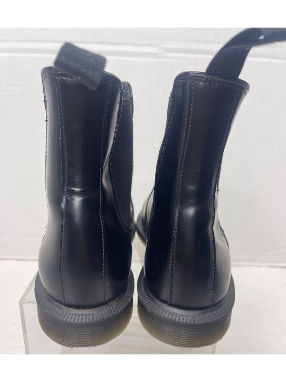 Dr.Martens Flora Black Smooth Leather Chelsea Boots Pull-On SZ 7 Casual - Picture 6 of 12